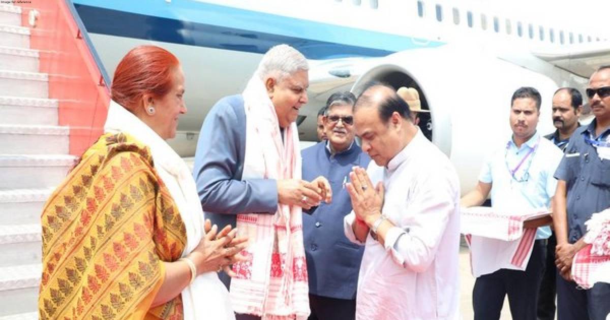 Assam CM welcomes VP Jagdeep Dhankhar at Guwahati airport